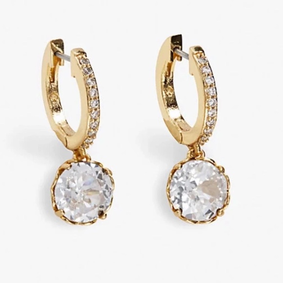 Kate Spade that sparkle pave gold hoops